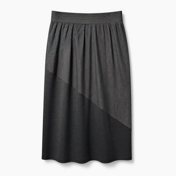 Vintage 90s Y2K CHRISTOPHER & BANKS Grey Pinstripe Midi Skirt S | Goth Classic - Picture 5 of 10